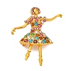 Dancing Girl Alloy Colorful Rhinestone Brooch JEWB-Q045-04G-03-1