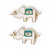 Rack Plating Brass Enamel Connector Charms KK-F848-07G-2