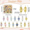 96Pcs 2 Style Glass Pearl Connector Charms PALLOY-FS00064-4