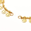 Flat Round with Smiling Face Brass Charm Bracelet Makings AJEW-JB01070-02-2