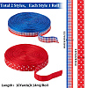 2 Rolls 2 Styles Independence Day Themes Polyester Ribbon OCOR-GF0004-50A-2