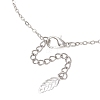 Alloy Flower Pendant Brass Leaf Link Chain Necklaces for Women NJEW-JN05866-5
