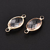 Brass with Glass Links/Connector Charms GLAA-T027-10-3