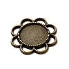 Flower Alloy Cabochon Settings X-PALLOY-N0088-33AB-NF-3