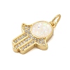 Brass Micro Pave Cubic Zirconia Pendant KK-K385-124G-2