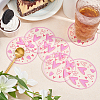 6Pcs Transparent Acrylic Cup Mats AJEW-FG0002-10A-5