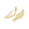 Brass Pave Natural White Shell Pendants KK-R213-02G-02-2