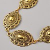 Tibetan Style Zinc Alloy Embossed Oval Link Waist Belly Chains AJEW-WH0063-570AG-2