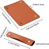 3Pcs Rectangle PU Leather Detachable Handle FIND-GF0001-49-2