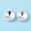 Tibetan Style Alloy Flat Round Charm Pendant Rivoli Xilion Pointed Back Chaton Rhinestone Settings PALLOY-O034-S01-2