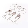 Woven Net/Web with Feather 316 Surgical Stainless Steel Anklets AJEW-AN00135-1