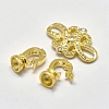 Brass Micro Pave Cubic Zirconia Fold Over Clasps KK-K180-03G-2