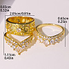 3Pcs Brass Micro Pave Clear Cubic Zirconia Finger Rings for Women FS-WGDAF26-03-5