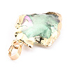 Electroplated Natural Quartz Crystal Pendants & Link G-H258-01-3