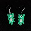 Iron Transparent Resin Cat Shape Dangle Earrings EJEW-JE06379-6