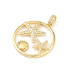 Ocean Brass Micro Pave Cubic Zirconia Pendants KK-K411-04C-G-2