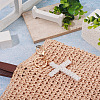 Cotton Cord Cross Keychains AJEW-TAC0031-03C-5