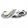 Natural White Shell Peacock Brooch PALLOY-Q438-007A-RS-2