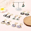 Cat Alloy Enamel Pendant Locking Stitch Markers HJEW-YW00021-4