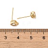 Rack Plating Brass with Cubic Zirconia Heart Stud Earring Findings KK-G488-01G-3