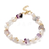 Natural Fluorite Chip Beaded Bracelets for Women BJEW-F478-02E-1