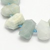 Natural Aquamarine Nuggets Bead Strands G-M237-08-1