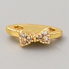 Brass Pave Clear Cubic Zirconia Connector Charms KK-WH0081-22B-G-1