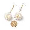 ABS Plastic Imitation Pearl Flower Long Dangle Earrings EJEW-JE05002-4