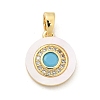 Brass Micro Pave Cubic Zirconia Pendents KK-M303-02G-03-1