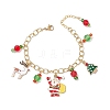 Christmas Theme Alloy Enamel Charms Bracelets for Women BJEW-JB11134-1