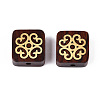 Natural Sandalwood Mala and Brass Finding Beads WOOD-T032-33A-1