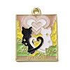 Word The Lovers Alloy Enamel Pendants ENAM-M062-01B-G-1