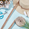 about 10.5~11 yards Ethnic Style Polycotton Jacquard Leaf Ribbons OCOR-GO0001-15D-5
