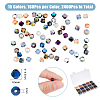 DICOSMETIC 2400Pcs 15 Colors Electroplate Glass Bead Strands EGLA-DC0001-09-2