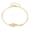 Brass Micro Pave Clear Cubic Zirconia Link Bracelets for Women KK-CBA68DA-01-4