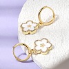 Brass Micro Pave Clear Cubic Zirconia Enamel Dangle Hoop Earrings EJEW-G471-07G-02-2