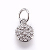 Brass Micro Pave Cubic Zirconia Charms ZIRC-E152-17P-RS-1