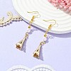 Alloy Enamel Eiffel Tower Dangle Earrings with Imitation Pearl Beaded EJEW-JE05422-03-3