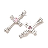 Brass Micro Pave Pink Cubic Zirconia Pendants CU-CBA9AB3-37P-2