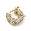 Brass Micro Pave Clear Cubic Zirconia Spring Ring Clasps KK-L228-42G-1