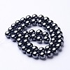 8MM Black AAA Grade Round Non-Magnetic Synthetic Hematite Beads Strands X-G-H1071-1-2