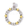 Brass Micro Pave Clear Cubic Zirconia Pendants CU-OY001-75G-1