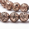 Electroplated Natural Lava Rock Beads Strands G-T098-01B-06-3