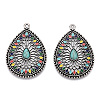 Synthetic Turquoise with Enamel Pendants PALLOY-TAC0044-62AS-3