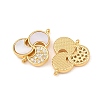 Natural White Shell Flower Links Connector Charms KK-Z140-09G-2