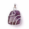 Natural Amethyst Pendants G-I220-D02-1