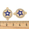 Alloy Blue Enamel Connector Charms ENAM-S003-02F-3