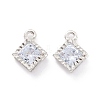 Alloy Clear Cubic Zirconia Charms ZIRC-A022-08P-1