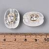 Brass Micro Pave Cubic Zirconia & Quartz Crystal Beads GG-OY001-06G-01-3