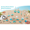  20Pcs 10 Styles Ocean Theme Transparent Resin & white Wood Big Pendants RESI-TA0001-88-17